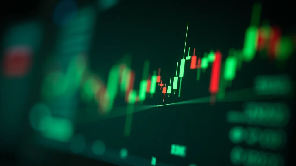 Tirgus analīzes grafiski, zaļa un sarkana krāsa, abstrakts finanšu datu attēlojums